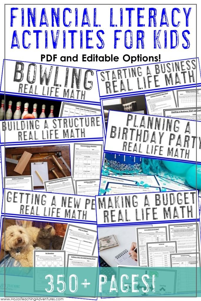 These financial literacy activities for kids are a great way to engage 2nd, 3rd, 4th, and 5th grade classroom or homeschool students in project based learning and real life math. Great for upper elementary with the differentiated & editable options. Great to work on basic math skills, standards, individualized mathematics, extend the learning into the home or community, & more. Use these before breaks, during short weeks, after state testing, & more. Second, third, fourth, & fifth graders!