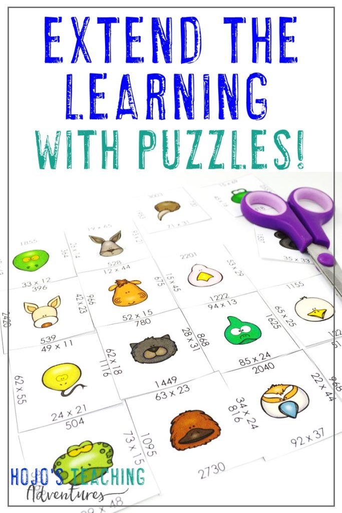 Extend the learning with puzzles! Here are seven ideas to help elementary or homeschool teachers challenge students. Great for gifted or GATE kids, early or fast finishers, and those who need a bit more. Click through to see the tips for Kindergarten, 1st, 2nd, 3rd, 4th, or 5th grade students. (Kinder, Kindy, first, second, third, fourth, fifth graders, Year 1, 2, 3, 4, 5, Primary) #HoJoTeaches #ElementaryMath 