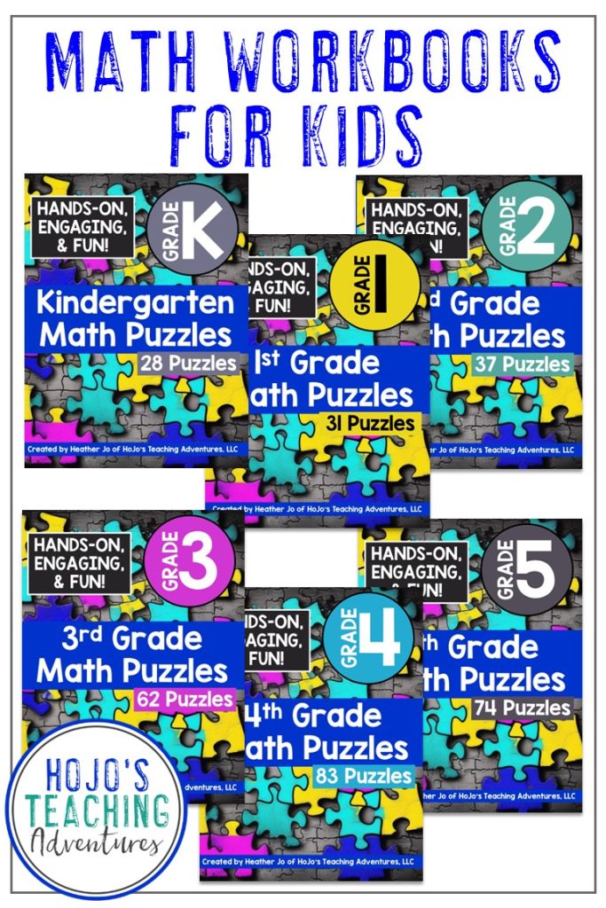 Master various math concepts at every elementary grade level in the classroom OR homeschool. Start with these hands-on, engaging, FUN puzzles in Kindergarten and then continue into 1st, 2nd, 3rd, 4th, and even 5th grade. Great for extra practice, independent work, partners, centers, stations, morning work, review, and more. (first, second, third, fourth, fifth graders, Year 1, 2, 3, 4, 5, homeschooling, Year 1, 2, 3, 4, 5, Kinder, Kindy)